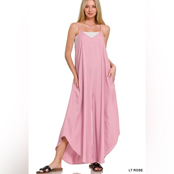 Zenana Outfitters Light Rose Jumpsuit - Picture 1 of 4